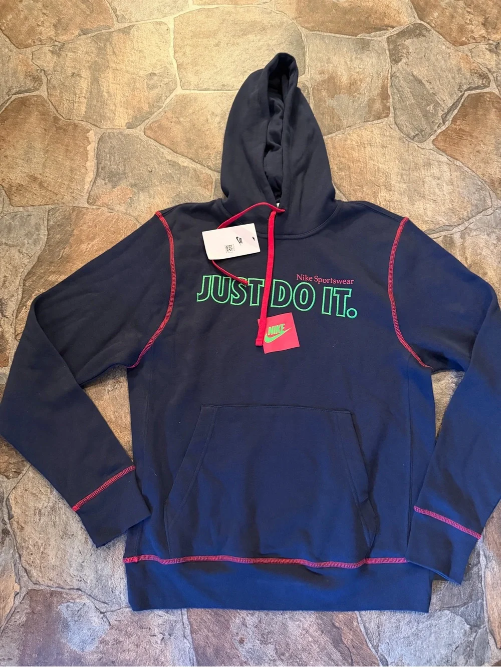 Nike “JDI Tilt” Mens Navy Blue Brushed Back Hooded Hoodie!!(S)